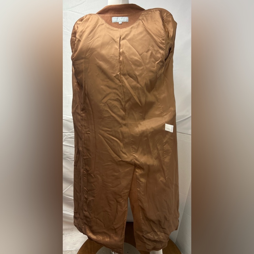 NWT Womens M Long Cashmere Wool Luciana Barontini Brown Full Length Vintage Coat - Picture 4 of 9